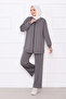 Serpme Taşlı Zippered Soft Double Suit - 3