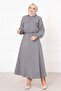Skirted Double Suit Light Gray