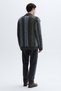 Men's Khaki Color Block Loose Fit V-Neck Cardigan - 2