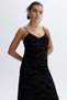 Women's Black Printed Sleeveless Long Dress - 4