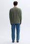 Men's Khaki Oversize Crew Neck Sweatshirt - 2