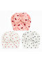 3 Pieces Baby Girl Bonnet Bandana 0/2 Years Old Cotton Soft Summer Colors (Visual Patterns Will Be Sent)