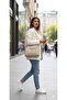Double Compartment Quilted Women's Bag with Zipper Detail