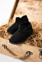 Luno Children's Elastic Orthopedic Non-Slip Sole Boots Black Suede - 5