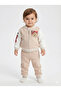 Girl baby printed 3-piece tracksuit set (sweatshirt, pants, jacket) (9-12-18 months)