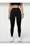Women's High Waist Black Basic Sports Leggings - 3