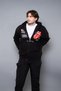 Deep Rolling Zippered Zip Hooded Unisex Black Sweatshirt - 4