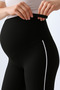 356 Black Color Piped Shaping / Sculpting and Extra Flexible Effective High Waist Maternity Leggings - 7