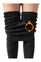 Ravena Model Pantyhose Warm Thick Socks Slimming Fit Plush Furry Inside Black Color