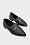 Bluby Genuine Leather Pointed Toe Buckle Women's Ballerinas - 2