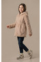 Girl's Plush Coat with Elastic Waist and Hooded Linings