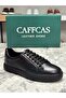 Genuine Leather Black Handmade Casual Sneaker Men's Shoes 03-Drm