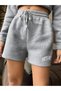 Letter Graphic Drawstring Waist Şort