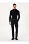 Navy Blue Slim Fit Wool Blended Fabric Trousers 50273665-Vr033