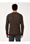 Brown Slim Fit Cotton Blend Crew Neck Sweater 50318983-Vr029 - 5