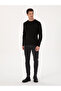 Black Slim Fit Cotton Blend Crew Neck Thessaloniki Knitwear Sweater 50318976-Vr046 - 4