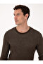 Brown Slim Fit Cotton Blend Crew Neck Sweater 50318983-Vr029 - 2