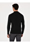 Black Regular Fit Wool Blend Zippered Polo Neck Basic Knitwear Sweater 50318901-Vr046 - 5