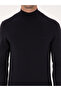 Navy Blue Slim Fit Cotton Blend Half Turtleneck Basic Knitwear Sweater 50318619-Vr033 - 6