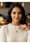 A Letter Necklace - with Flower Charm and Letter Chain