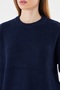Oversized Soft Textured Comfortable Fit Women's Sweater - Crew Neck - 7