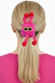Fuchsia Color Monster Figured Glasses Plush Bagel Buckle - 2