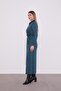 Petrol Green Self Glitter Cashmere Dress - 3