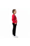 Girl's Double Suit – B Printed Red Black Sweatshirt and Stretchy Leggings |   100% Cotton Fleece-Lined Fabric - 3