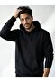 Oversized Hoodie |   Blackout (Unisex Cotton Soft Textured Wide Cut Black Hooded Sweatshirt)