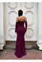 Strapless Stone Design Slit Mermaid Evening Dress 583337 LIGHT PURPLE - 2