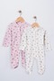 Baby Girl 2-Piece 100% Cotton Footed Romper Set