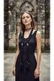 1.90 cm Beaded Combed Cotton Women's Scarf Necklace Black