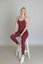 Women's Shaping Stretch Fabric Spaghetti Strap Slim-Leg Long Jumpsuit Sportswear - 2