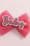 0-3 Months Newborn Glitter Lace Fuchsia Baby Bandana Booties Set - 4