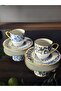 Handmade 4 Piece Porcelain Turkish Coffee Cup Set for 2 People Artemis Series