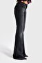 Women's Dark Smoked Color 2W5-1 Sln05 Midrise Flare Fit Stretch Fabric Inner Length 83cm Denim Jean - 5