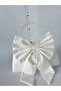White Sequined White Bow Portfolio Evening Dress Clutch Bag - 5
