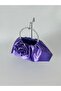 Purple Satin Rose Portfolio Evening Dress Handbag - 4