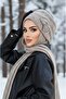 Gray Ecru Bow Hijab Beanie - 3