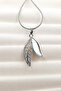 Silver Leaf Necklace – Zircon Stone, Elegant and Nature-Inspired Design - 2