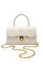 Shiny Quilted Mini Bag – Lining Detail – Women's Hand and Shoulder Bag with Chain Strap (19X12 cm)