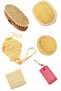 6-Piece Bath Set Natural Loofah + Olive Oil Soap + Horsehair Massage Brush + Heel Stone // Set6