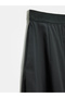 81070 100% Cotton Elastic Waist Midi Skirt-Black - 8
