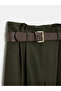 72219 Elastic Waist Fabric Trousers-Khaki - 8