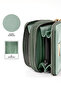 Mint Green Shk266 Faux Leather 9 Compartment Wallet with Zipper Closure, Card Holder and Coin Compartment - 6