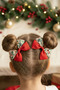 Red New Year Concept Handmade Bow Clip Buckle Set with Kokina and Pine Tree Detail - 2