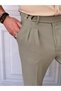 Men's Khaki Comfortable Fit Baggy Cut Fabric Trousers - 3