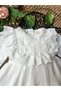 ASTER White Long-Sleeved Lace-Detail Skirted Baby Girl Special Occasion Festive Dress - 7