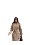 Women's epaulet waist belted lined stamp coat - 5