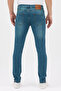 Skinny Fit Lycra Green Tinted Blue Nails Men's Jeans - 4